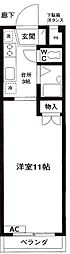 第9アオイビル 1Kの間取図画像