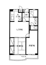 第32アオイビル 2LDKの間取図画像