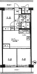 岩槻スカイハイツ 2LDKの間取図画像