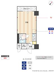 エクシール伊勢佐木 ワンルームの間取図画像