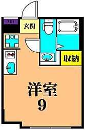 JR京浜東北・根岸線 大井町駅 徒歩9分の賃貸マンション 3階ワンルームの間取り