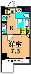 プライマル大井仙台坂 8階1Kの間取り