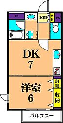 JR京浜東北・根岸線 大井町駅 徒歩12分の賃貸マンション 3階1DKの間取り