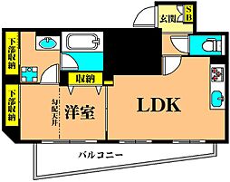 京急本線 新馬場駅 徒歩6分の賃貸マンション 5階1LDKの間取り