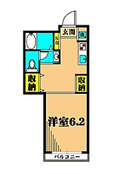 CUBE・1 1階1Kの間取り