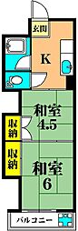 二葉ハイツ 2Kの間取図画像