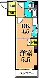 カーサ・花の木 1DKの間取図画像