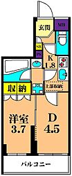 COMFORIA東大井2 1DKの間取図画像