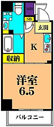 レジディア大井町 1Kの間取図画像