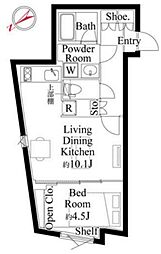 EDIT大森 4階1LDKの間取り