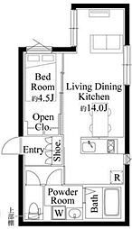 EDIT大森 4階1LDKの間取り