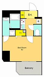 La Douceur大森山王 8階1Kの間取り