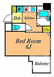 ロワール島津山南 8階1Kの間取り