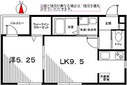 グランツラウム創美舎II 1階1LKの間取り