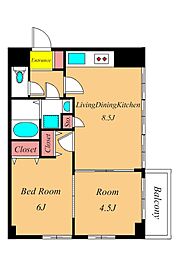 メゾンド・ミサ 2DKの間取図画像