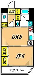 アンシャンテ大森 1LDKの間取図画像