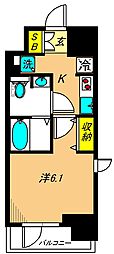 レジディア大森2 1Kの間取図画像