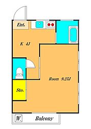 美佳コーポ 1Kの間取図画像