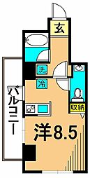 ステラ仙台坂 3階ワンルームの間取り