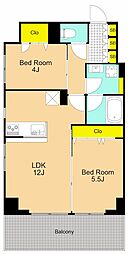 Iris南大井 4階2LDKの間取り