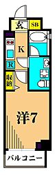 ザ・レジデンス・オブ・トーキョーKK06 1Kの間取図画像