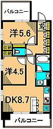 グレイスコート大森海岸 2DKの間取図画像