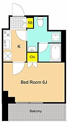 RELUXIA品川西大井 1Kの間取図画像