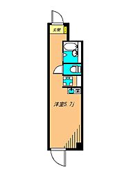 GC西小山 1階ワンルームの間取り