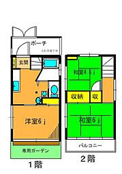 目黒本町3丁目貸家 3Kの間取り