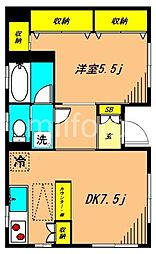 ハレアイナ武蔵小山 1階1DKの間取り