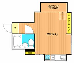 かむろ坂ハイツ ワンルームの間取図画像
