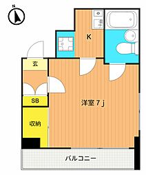 メゾンサンテ 1Kの間取図画像