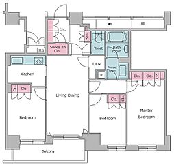 レジディアタワー目黒不動前 3LDKの間取図画像