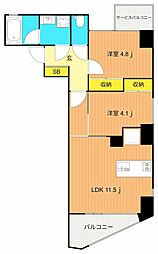 メゾン ド ソルブル 2LDKの間取図画像