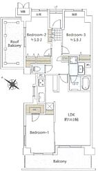 東急クリエール川口戸塚 3LDKの間取図画像
