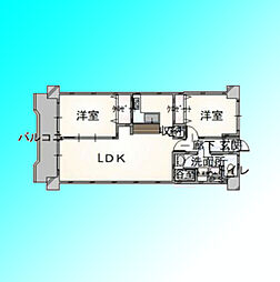 白幡第2コーポサンキョー 2LDKの間取図画像