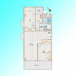 プリムローズ浦和A棟 2LDKの間取図画像