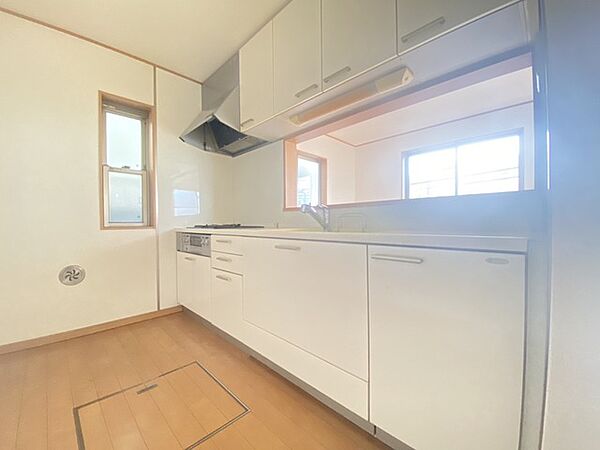 収納たっぷり。調理器具や調味料も出し入れしやすいですね。