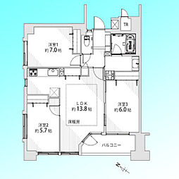 リヴェール西川口 3LDKの間取図画像
