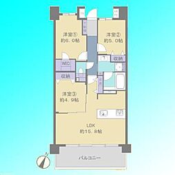 イニシア南浦和 3LDKの間取図画像
