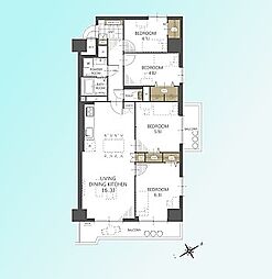 南浦和パークハイツ 4LDKの間取図画像