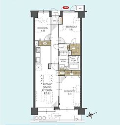 コスモ蕨南 3LDKの間取図画像