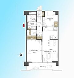 サンコーポ川口 2LDKの間取図画像