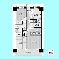 日神パレステージ西川口グランアベニュー 2SLDKの間取図画像