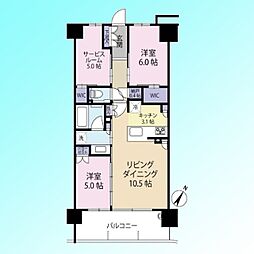 シティテラス横浜ノース 2SLDKの間取図画像