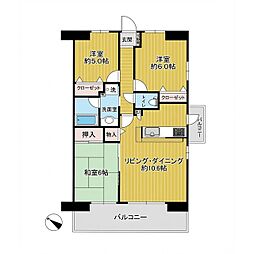 メイツ川口ウイングコート 3LDKの間取図画像