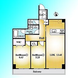 南浦和ハイム 2LDKの間取図画像