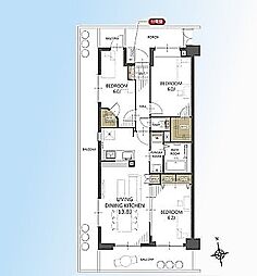 コスモ川口シティアベニュー 3LDKの間取図画像