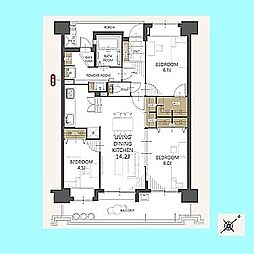 ダイアパレス南鳩ケ谷グランエール 3LDKの間取図画像