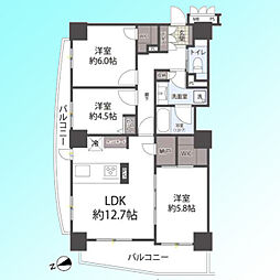 ライオンズタワー赤羽 3LDKの間取図画像